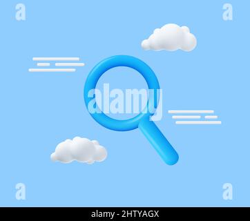 cloud computing with magnifying glass Stock Vector Image & Art - Alamy