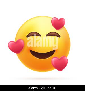 Smiling face with three hearts emoji emoticon Stock Vector Image & Art ...