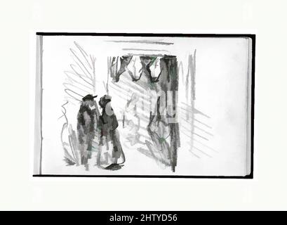 Art inspired by Sketchbook: Spain, 1906, pencil; pen and black ink, 3 7/8 x 5 7/8 in. (9.9 x 15 cm), Drawings, Robert Henri (American, Cincinnati, Ohio 1865–1929 New York, Classic works modernized by Artotop with a splash of modernity. Shapes, color and value, eye-catching visual impact on art. Emotions through freedom of artworks in a contemporary way. A timeless message pursuing a wildly creative new direction. Artists turning to the digital medium and creating the Artotop NFT Stock Photo