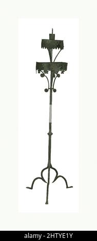 Art inspired by Candlestick, 15th century, French or Northern Spain, Wrought iron, H. 140.5 cm (without pricket)., Metalwork, Classic works modernized by Artotop with a splash of modernity. Shapes, color and value, eye-catching visual impact on art. Emotions through freedom of artworks in a contemporary way. A timeless message pursuing a wildly creative new direction. Artists turning to the digital medium and creating the Artotop NFT Stock Photo
