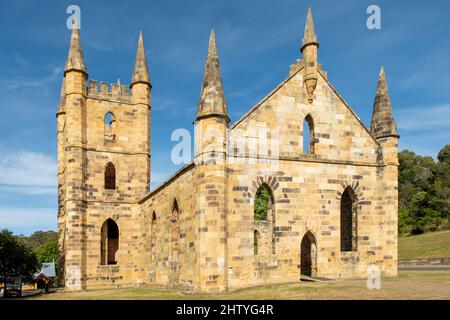 The Church, Convict Settlement, Port Arthur, Tasmania, Australia Stock Photo