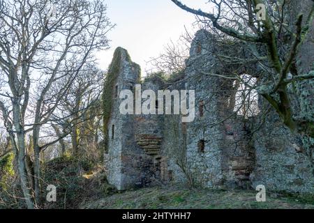 Auldhame Castle is a tower house standing on a ridge above Seacliff ...