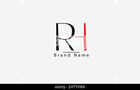 RH HR R H abstract vector logo monogram template Stock Vector