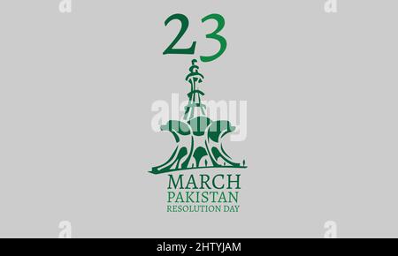 Pakistan Day 23rd March Logo Stock Vector