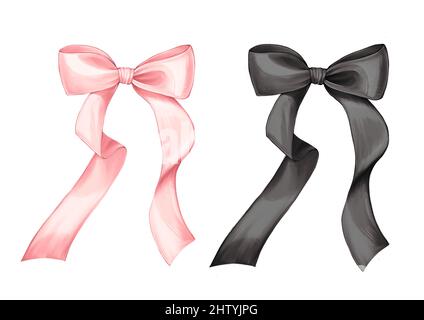 Cute ribbon bow Black and White Stock Photos & Images - Alamy