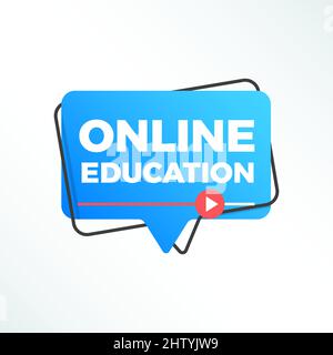 Online Education Modern Color Label Conference Icon Stock Vector