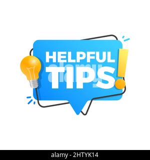 Helpful Tips Modern Color Label Stock Vector