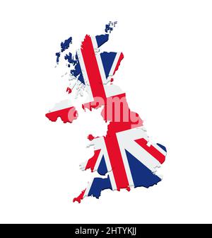 United Kingdom UK Flag Vector Map Stock Vector