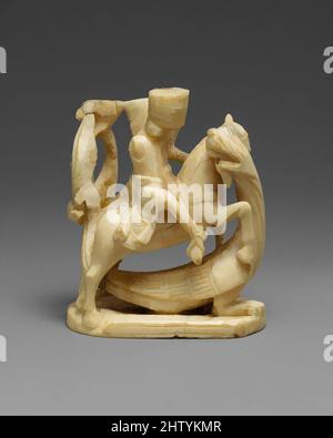 Art inspired by Chess Piece in the Form of a Knight, ca. 1250, Made in probably London, England, British, Walrus ivory, Overall: 3 1/16 x 2 9/16 x 1 3/8 in. (7.8 x 6.5 x 3.5 cm), Ivories-Walrus, Board games, especially chess, were integral to medieval courtly culture, as they were, Classic works modernized by Artotop with a splash of modernity. Shapes, color and value, eye-catching visual impact on art. Emotions through freedom of artworks in a contemporary way. A timeless message pursuing a wildly creative new direction. Artists turning to the digital medium and creating the Artotop NFT Stock Photo