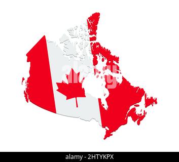 Canada Flag Vector Map Stock Vector