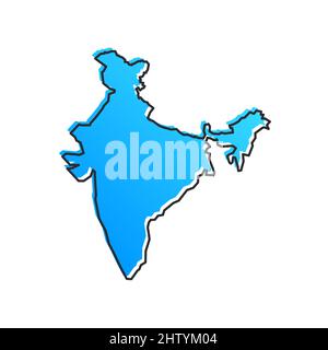 India Blue Stylised Vector Map Stock Vector