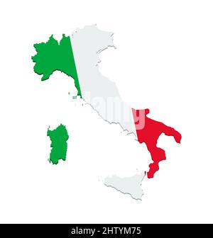 Italy Flag Vector Map Stock Vector