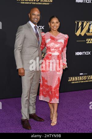 Los Angeles, USA. 02nd Mar, 2022. LOS ANGELES, USA. March 02, 2022: Salli Richardson-Whitfield & Dondre Whitfield at the premiere for HBO's 'Winning Time: The Rise of the Lakers Dynasty' at the Ace Theatre. Picture Credit: Paul Smith/Alamy Live News Stock Photo