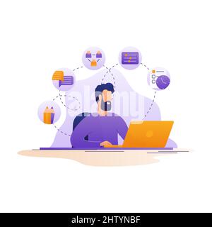 Gradient soft skills infographic Vector illustration. Stock Vector