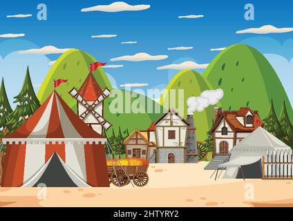 Tent for soldiers at military camp cartoon illustration Stock Vector ...