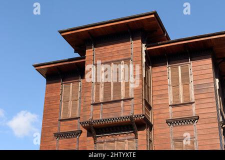 ISTANBUL, TURKEY - OCTOBER 29, 2021: Tursucuzade Wooden in the Fatih district of Istanbul. Stock Photo