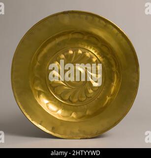 Art inspired by Dish, early 16th century, German, Brass, Overall: 14 x 1 5/16 in. (35.6 x 3.4 cm), Metalwork-Brass, Classic works modernized by Artotop with a splash of modernity. Shapes, color and value, eye-catching visual impact on art. Emotions through freedom of artworks in a contemporary way. A timeless message pursuing a wildly creative new direction. Artists turning to the digital medium and creating the Artotop NFT Stock Photo