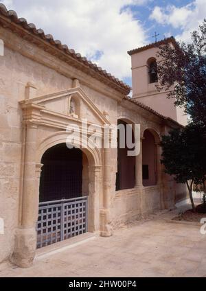 PORTADA DE LA IGLESIA PARROQUIAL. Location: ST. PETER'S CHURCH. TORREMOCHA DE JARAMA. MADRID. SPAIN. Stock Photo