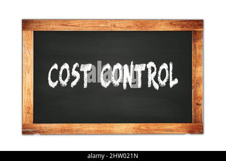 COST  CONTROL text written on black wooden frame school blackboard. Stock Photo