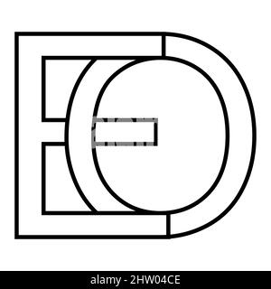 Logo sign eo oe icon nft eo interlaced letters e o Stock Vector