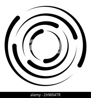 Concentric circle swirl line radius, circle rotation icon Stock Vector