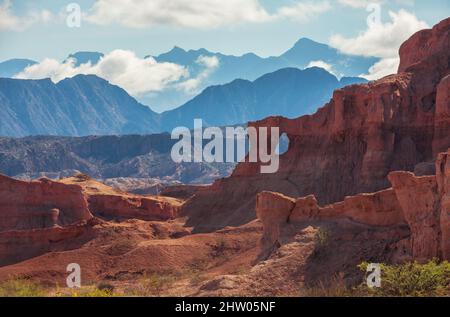 Red mountains near the town of Cafayate. Stock Photo