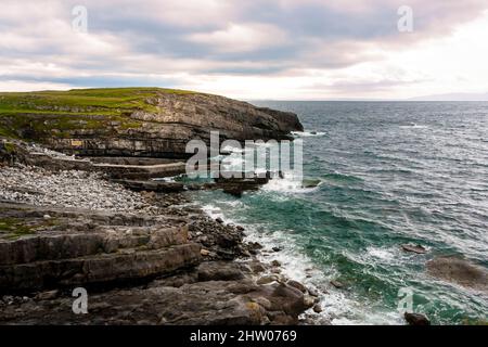 View of the Atlantic coast in  Ireland during the summer Stock Photo