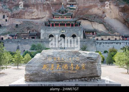 BIN, CHINA - Bin County Cave Temple (UNESCO World heritage site). a famous Temple in Bin County, Shaanxi, China. Stock Photo