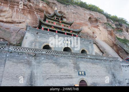 BIN, CHINA - Bin County Cave Temple (UNESCO World heritage site). a famous Temple in Bin County, Shaanxi, China. Stock Photo