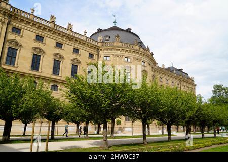 The Wuerzburg Residence with the Court Gardens and Residence Square (palace in Wuerzburg, Bavaria, Germany) Stock Photo