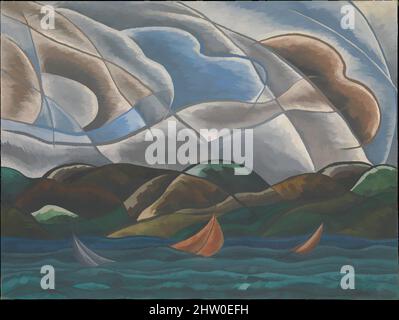 Art inspired by Clouds and Water, 1930, Oil on canvas, with selective varnish, 29 5/8 x 39 5/8 in. (75.2 x 100.6 cm), Paintings, Arthur Dove (American, Canandaigua, New York 1880–1946 Huntington, New York), Clouds and Water was inspired by the landscape of Halesite, a town on the north, Classic works modernized by Artotop with a splash of modernity. Shapes, color and value, eye-catching visual impact on art. Emotions through freedom of artworks in a contemporary way. A timeless message pursuing a wildly creative new direction. Artists turning to the digital medium and creating the Artotop NFT Stock Photo