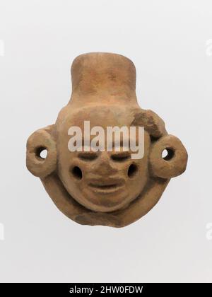 Art inspired by Pottery Whistle, Pre-Columbian, ca. 300–900, Mexico?, Mexican, Clay, L. 61 mm.; W. 57 mm.; D. 37 mm.; Wt. 49 g., Aerophone-Whistle Flute-whistle, Classic works modernized by Artotop with a splash of modernity. Shapes, color and value, eye-catching visual impact on art. Emotions through freedom of artworks in a contemporary way. A timeless message pursuing a wildly creative new direction. Artists turning to the digital medium and creating the Artotop NFT Stock Photo