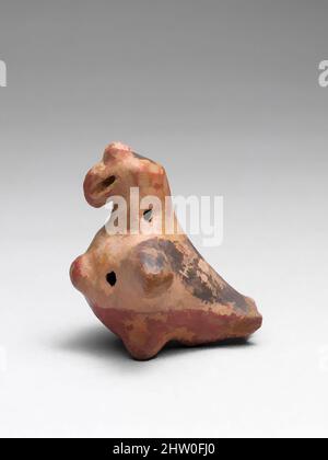 Art inspired by Pottery Whistle, Pre-Columbian, ca. 800–1525, Central Region, Costa Rica, Costa Rican, Clay, H: 57mm; W: 50mm; L: 53mm; Wt: 41g., Aerophone-Whistle Flute-whistle, Classic works modernized by Artotop with a splash of modernity. Shapes, color and value, eye-catching visual impact on art. Emotions through freedom of artworks in a contemporary way. A timeless message pursuing a wildly creative new direction. Artists turning to the digital medium and creating the Artotop NFT Stock Photo