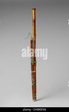 Art inspired by Bassoon, 1881, Naples, Italy, Italian, Maple, nickel-silver, Overall height: 51 3/4 in. (131.5 cm); External dimensions of box: 10.8 x 21.2 x 55.5 cm (4-1/4 x 8-3/8 x 21-7/8 in.), Aerophone-Reed Vibrated-double reed, Giosue Esposito (Naples, active late 19th century), A, Classic works modernized by Artotop with a splash of modernity. Shapes, color and value, eye-catching visual impact on art. Emotions through freedom of artworks in a contemporary way. A timeless message pursuing a wildly creative new direction. Artists turning to the digital medium and creating the Artotop NFT Stock Photo