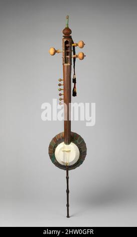 Art inspired by Sāz-ī-Kāshmīr, mid to late 19th century, Kashmiri, walnut, iron, metal, plastic, skin, cloth, L. 114.2 × D. 22.2 cm (44 15/16 × 8 3/4 in.), Chordophone-Lute-bowed-unfretted, Classic works modernized by Artotop with a splash of modernity. Shapes, color and value, eye-catching visual impact on art. Emotions through freedom of artworks in a contemporary way. A timeless message pursuing a wildly creative new direction. Artists turning to the digital medium and creating the Artotop NFT Stock Photo