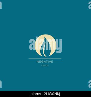 O initial letter Logo abstract design vector template Negative space style. Stock Vector
