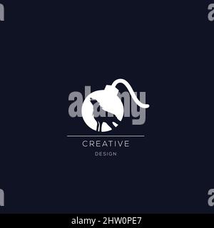 Logo abstract design vector template Negative space style. Startup Logotype concept icon Stock Vector