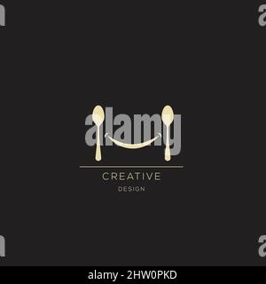 Logo abstract design vector template Negative space style. Startup Logotype concept icon Stock Vector