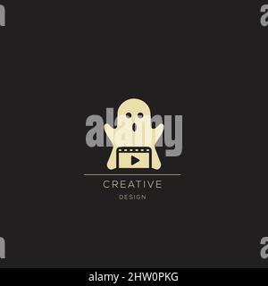 Logo abstract design vector template Negative space style. Startup Logotype concept icon Stock Vector
