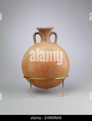 Art inspired by Lentoid Bottle (Pilgrim Flask), New Kingdom, Amarna Period, Dynasty 18, ca. 1353–1336 B.C., From Egypt, Middle Egypt, Amarna (Akhetaten), House U.35.30, Egypt Exploration Society excavations, 1928–29, Pottery, h. 27 cm (10 5/8 in); w. 20 cm (7 7/8 in), These are marl-, Classic works modernized by Artotop with a splash of modernity. Shapes, color and value, eye-catching visual impact on art. Emotions through freedom of artworks in a contemporary way. A timeless message pursuing a wildly creative new direction. Artists turning to the digital medium and creating the Artotop NFT Stock Photo