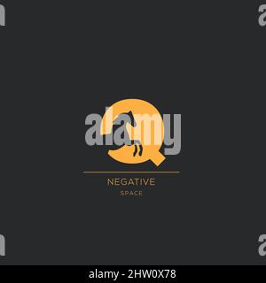 LETTER Q LOGO NEGATIVE SPACE MONOGRAM Stock Vector