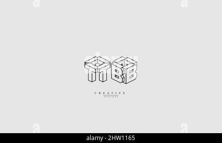 Alphabet letters Initials Monogram logo TB BT T B Stock Vector