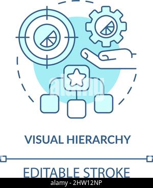 Visual hierarchy turquoise concept icon Stock Vector