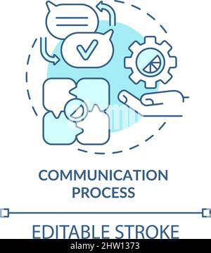 Communication process turquoise concept icon Stock Vector