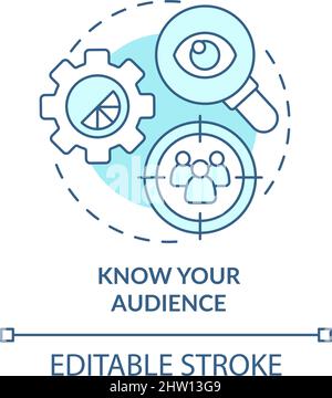 Know your audience turquoise concept icon Stock Vector