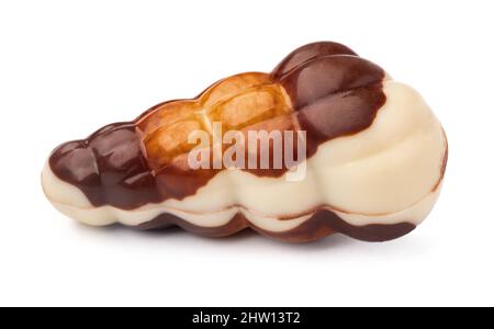 Chocolate sweets shaped as seashells isolated on white background Stock Photo