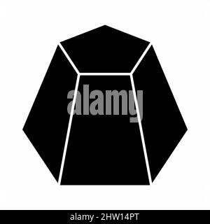Truncated pentagonal pyramid icon isolated on white background Stock Vector