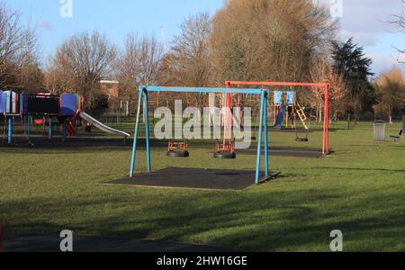 Childrens Playground in a Public Park Stock Photo