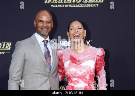 March 2, 2022, Los Angeles, CA, USA: LOS ANGELES - MAR 2:   Dondre Whitfield, Salli Richardson-Whitfield at the Winning Time - The Rise of The Lakers Dynasty LA Premiere at Ace Hotel on March 2, 2022  in Los Angeles, CA (Credit Image: © Kay Blake/ZUMA Press Wire) Stock Photo