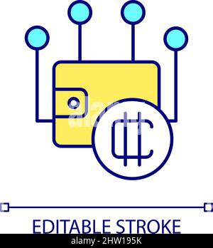 Crypto wallet RGB color icon Stock Vector